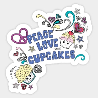 Peace Love and Cupcakes Sticker